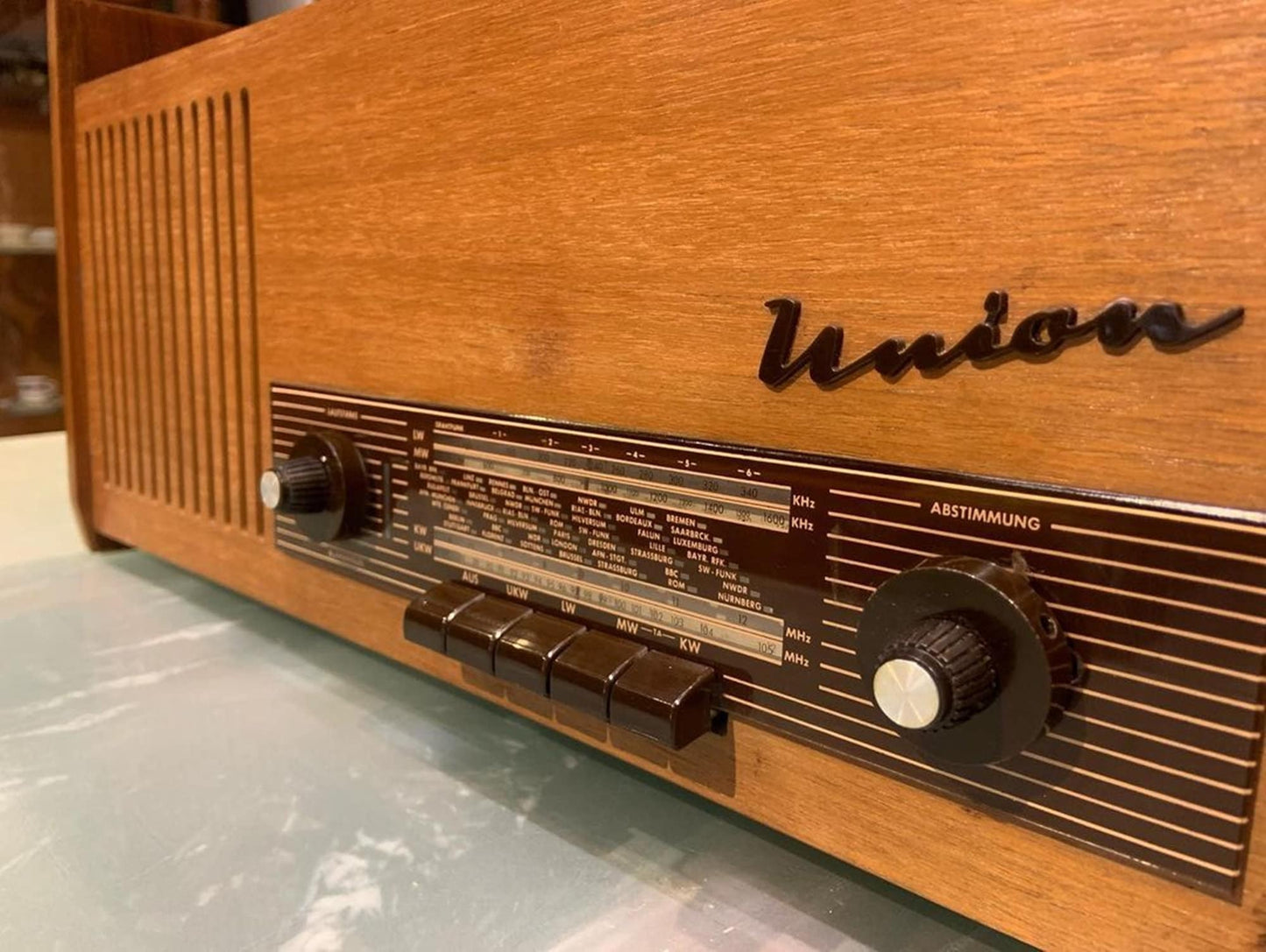 Germany Union Lamp Radio With Pikap| Vintage Radio | Orjinal Old Radio | Radio | Lamp Radio |, Turntable