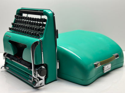 Olympia SM3 Typewriter with Turquoise Bag - A Harmonious Blend of Classic and Contemporary