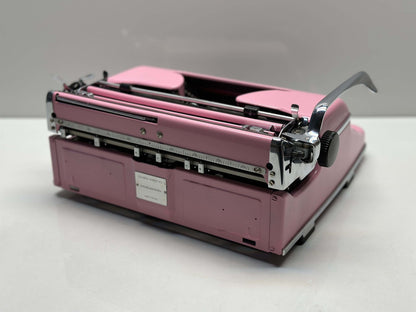 Elegant Pink Olympia SM3 Typewriter with Matching Pink Bag - A Fusion of Style and Functionality