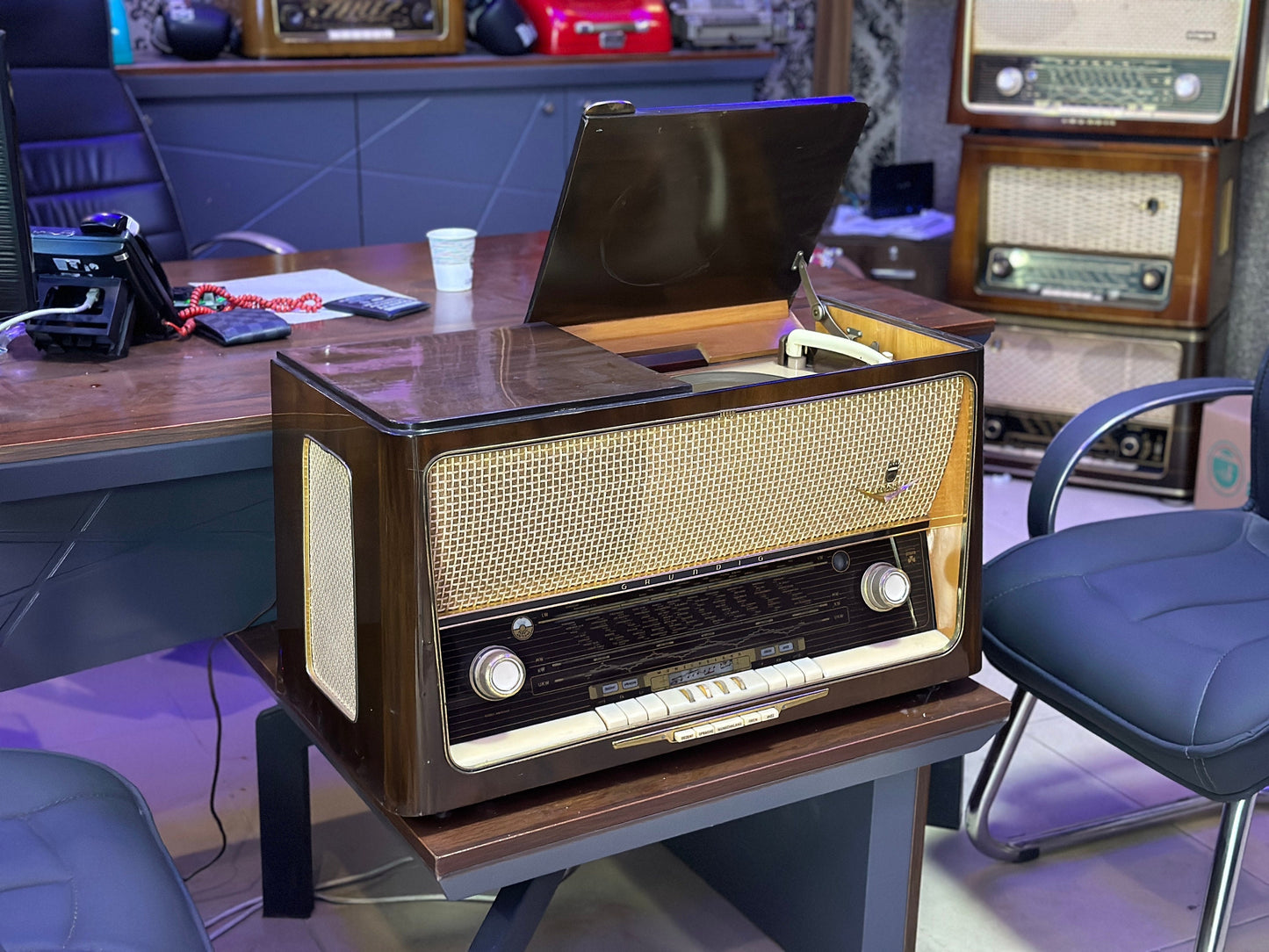 German Grundig 5089 lamp Radio with Record  | Vintage Radio | Orjinal Old Radio | Antique Radio | Lamp Radio | Grundig 3079  Radio