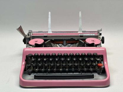 Rare! QWERTY Olivetti Lettare 32 Typewriter - Vibrant Pink Design - Antique Typewrter - Old Typewriter  - Best Gift - Antique Gift