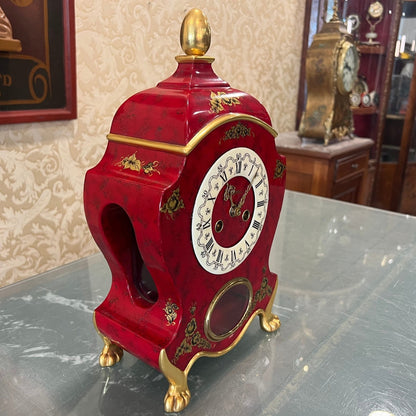 Collectible Antique Schmid Porcelain Dial Mantel Clock - Double Wind, Perfect Condition