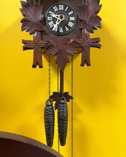 Antique German Cuckoo Clock with Wooden Case | 27x20 cm | Collectible Vintage Timepiece | Fully Functional