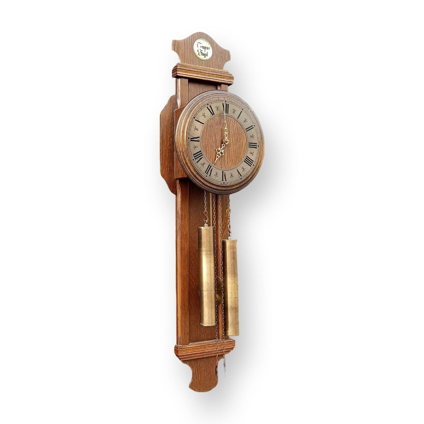 Antique Tempus Fugit Wall Clock | 1960s | German Made | Dual Weight Winding Mechanism | Fully Functional