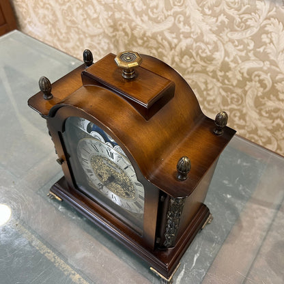 Collectible Antique Hermle Moonphase Wooden Mantel Clock - Perfect Condition, Fully Functional
