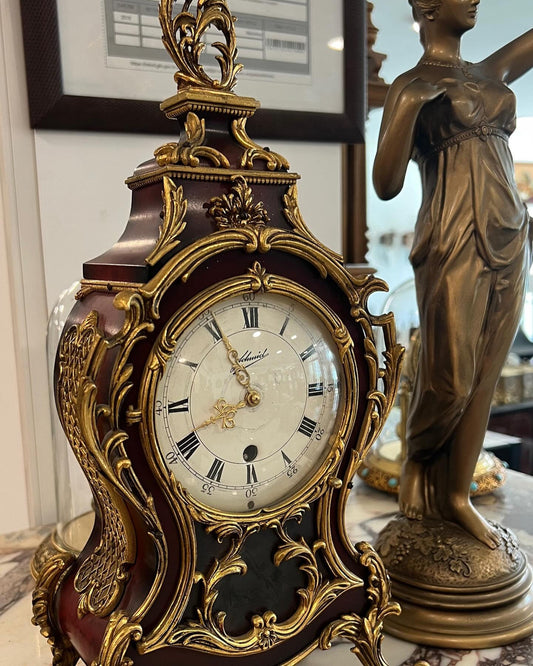 Collectible!! Antique Schmid Large Table Clock | Fully Functional | Flawless Condition | Rare German Timepiece for Elegant Home Decor
