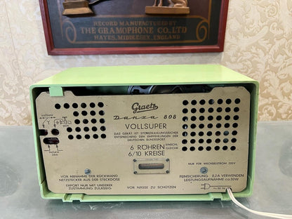 Rare ! Collectible!! Antique Graetz Danza 808 Tube Radio | Rare Green Bakelite Case | Original FM | Flawless Condition