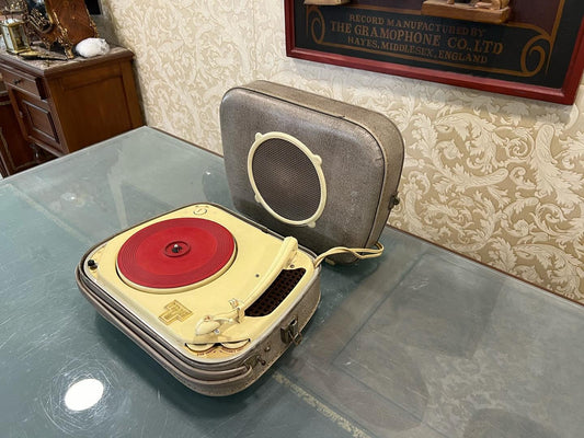 French Teppaz Tube Portable Record Player | All Speeds Including 78 RPM | High Condition | Fully Functional- Turntable