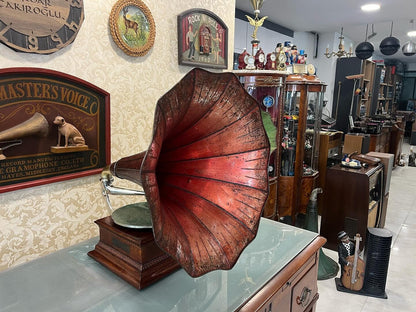 Ultra Rare His Master’s Voice Full Original Horn Gramophone | Excellent Condition- Turntable