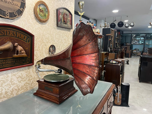 Ultra Rare His Master’s Voice Full Original Horn Gramophone | Excellent Condition- Turntable