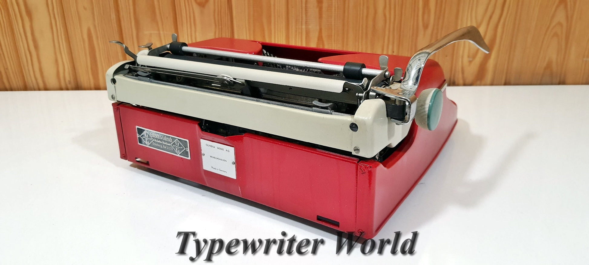 Olympia Monica Red Typewriter - Like New and Fully Functional