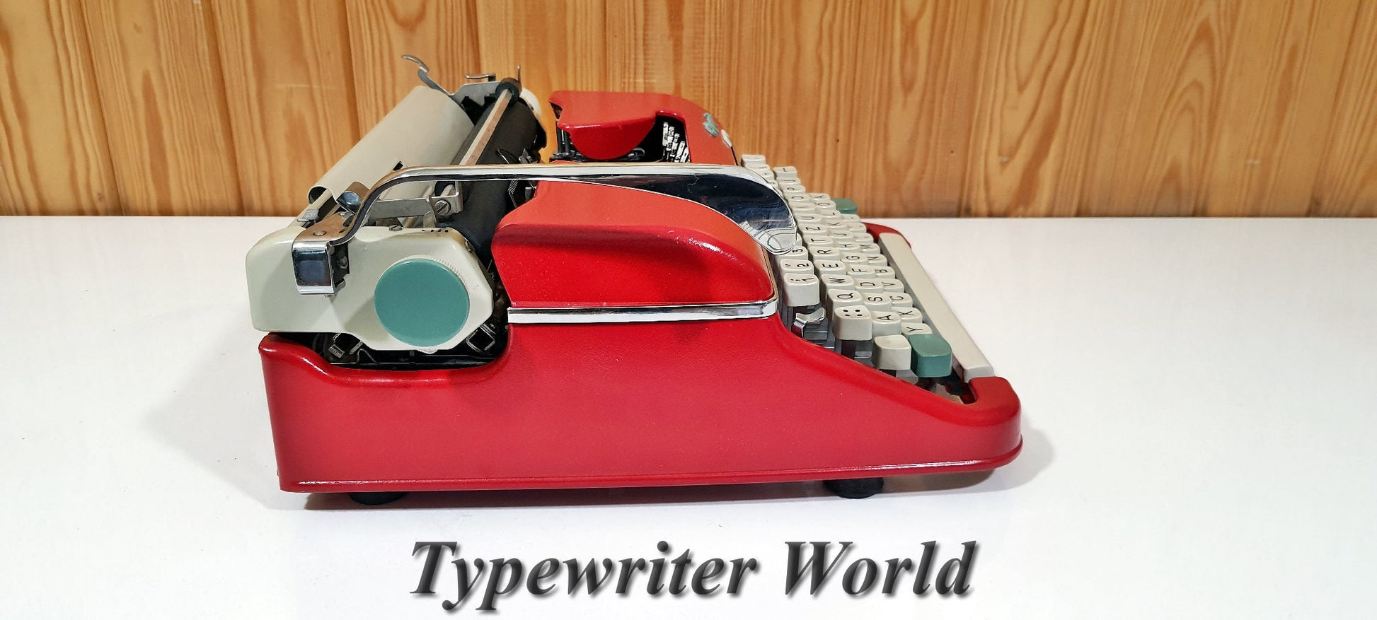 Olympia Monica Red Typewriter - Like New and Fully Functional