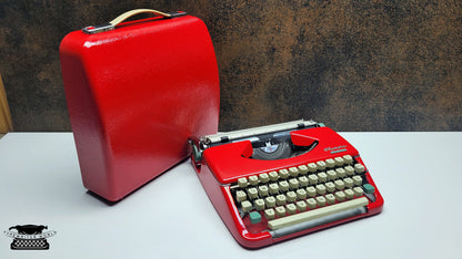 Vintage Olympia Splendid 33/66 Red Typewriter -