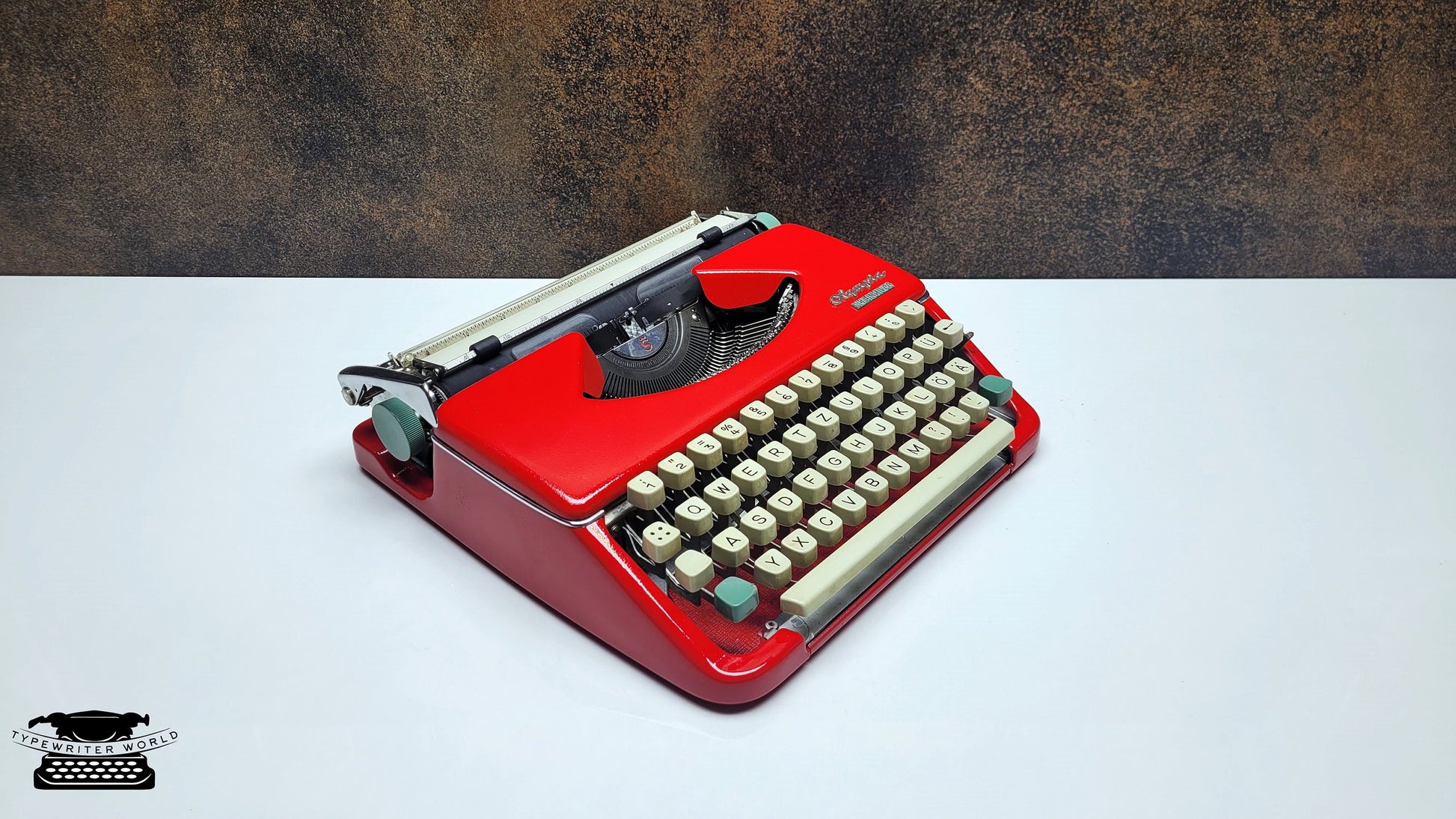 Vintage Olympia Splendid 33/66 Red Typewriter -