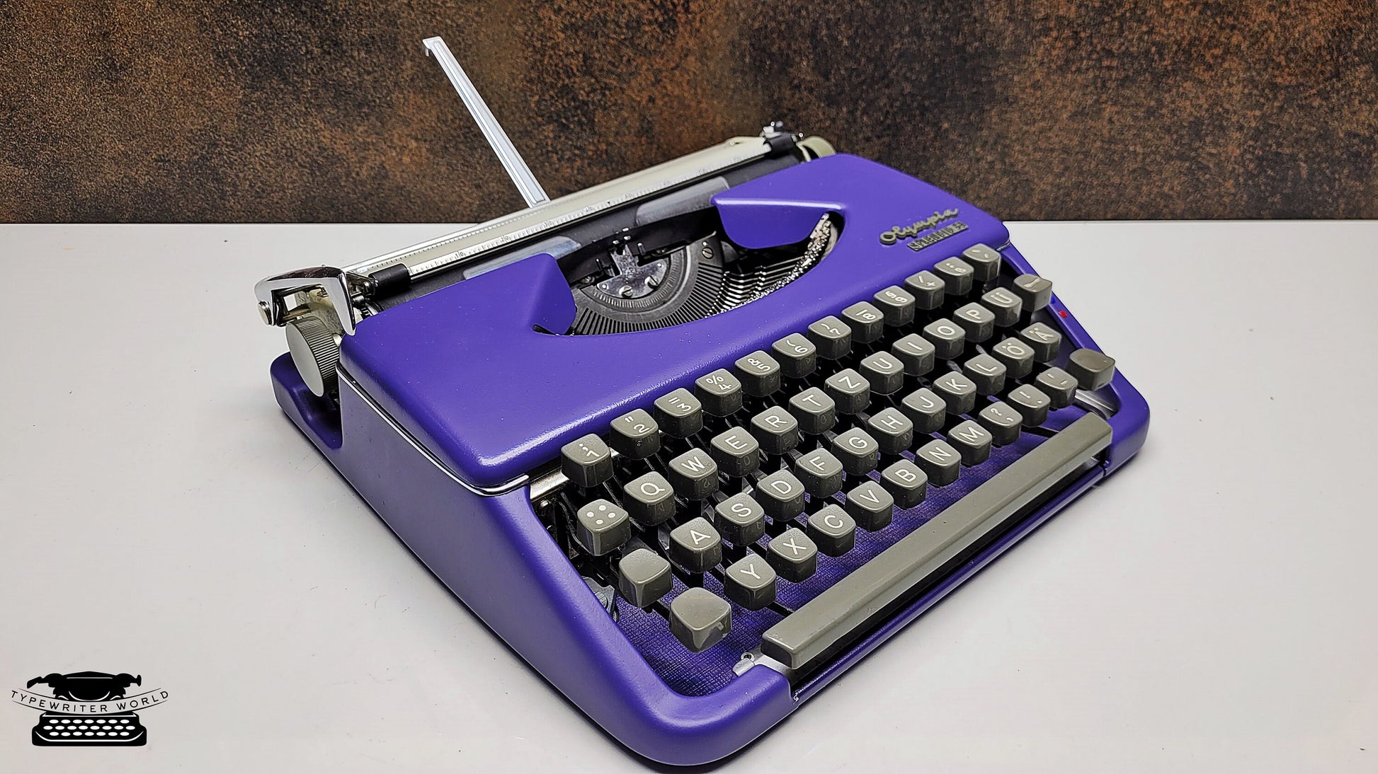 Vintage Purple Olympia Splendid 33/66 Typewriter and Case | Refurbished Writing Tool - Perfect Gift for Writers, Collectors